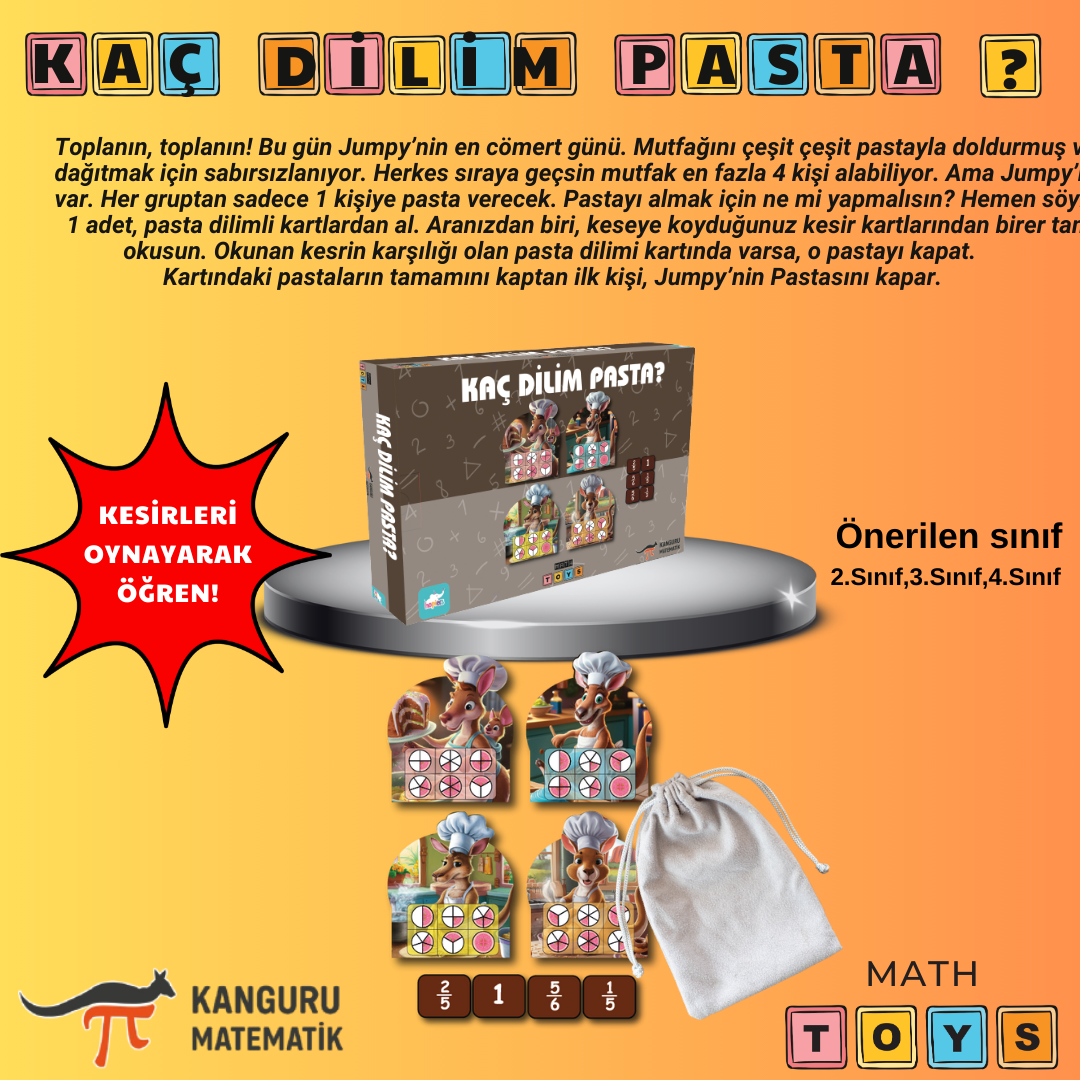 Kaç Dilim Pasta? - Kanguru Math Toys Kutu Oyun