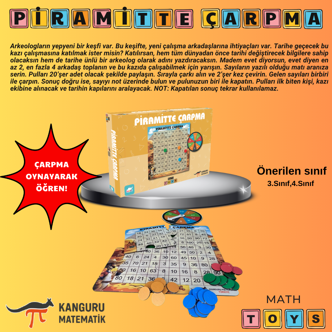 Piramitte Çarpma - Kanguru Math Toys Kutu Oyunu